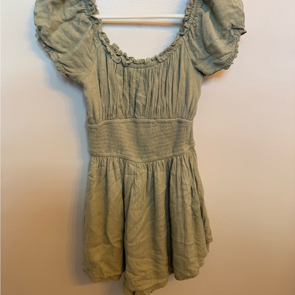 Hollister Sage Green Smocked Dress - Picture 1 of 3